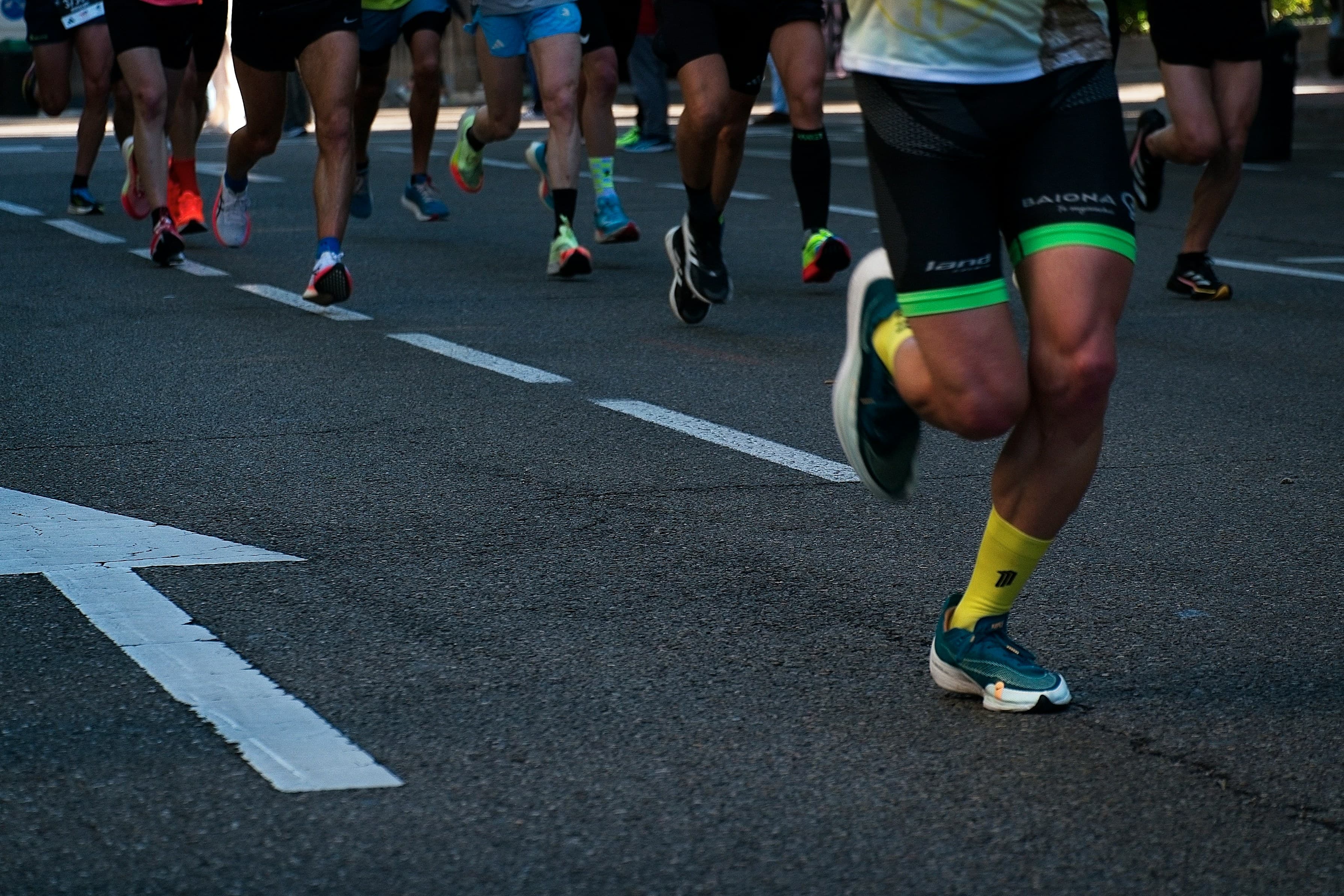 Athletes racing at a high-energy sports event